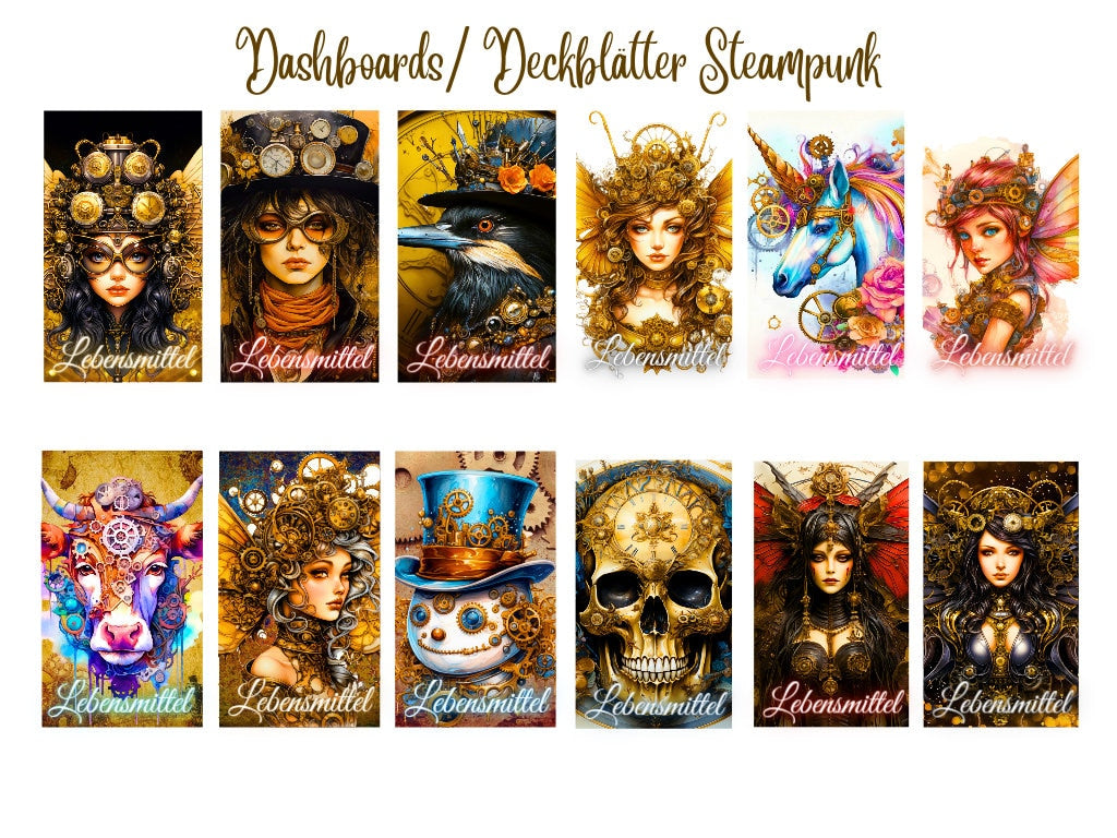 Deckblatt Steampunk/ Umschlagmethode/ A6