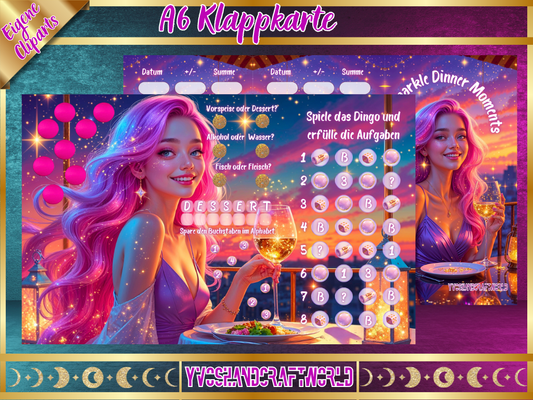 Elegante Sparkle Dinner Moments Klappkarte mit funkelndem Design und hochwertigem Papier, perfekt für besondere Anlässe.