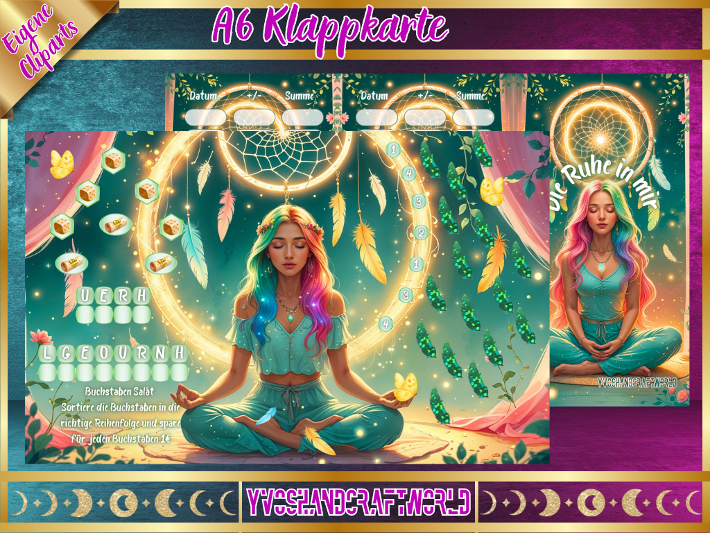 Klappkarte „Die Ruhe in mir“ von Mein Shop mit ruhigem, inspirierendem Design und sanften Farben.