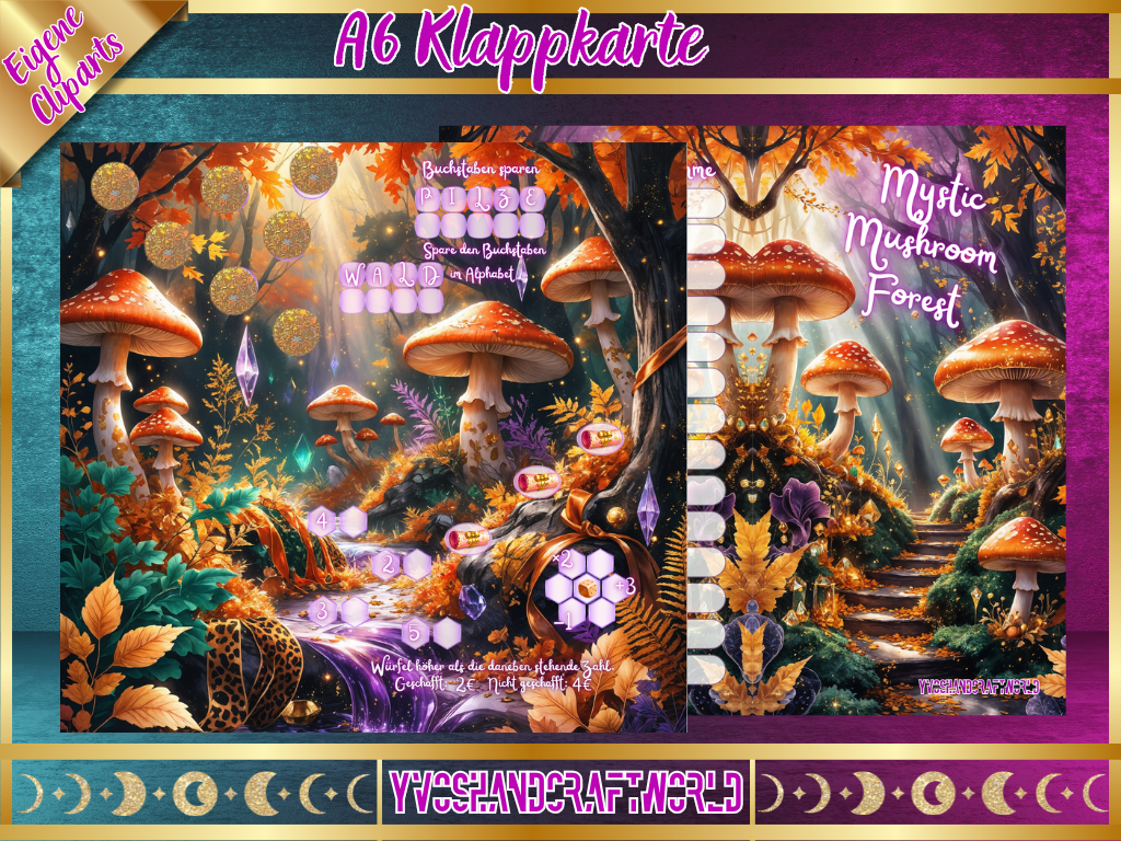 Mystic Mushroom Forest Klappkarte