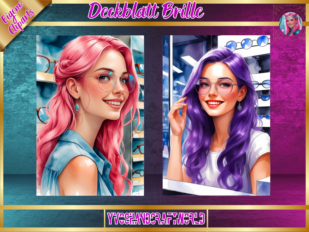 Deckblatt Brillen Mädchen - Yvoshandcraftworld