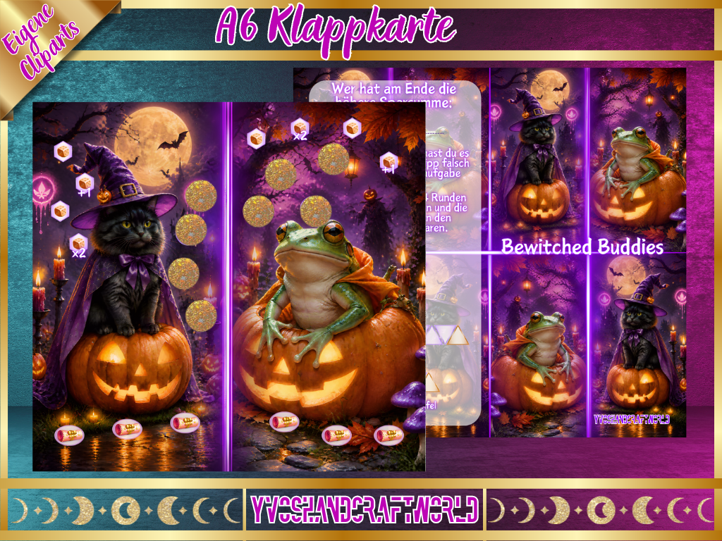 Bewitched Buddies Klappkarte
