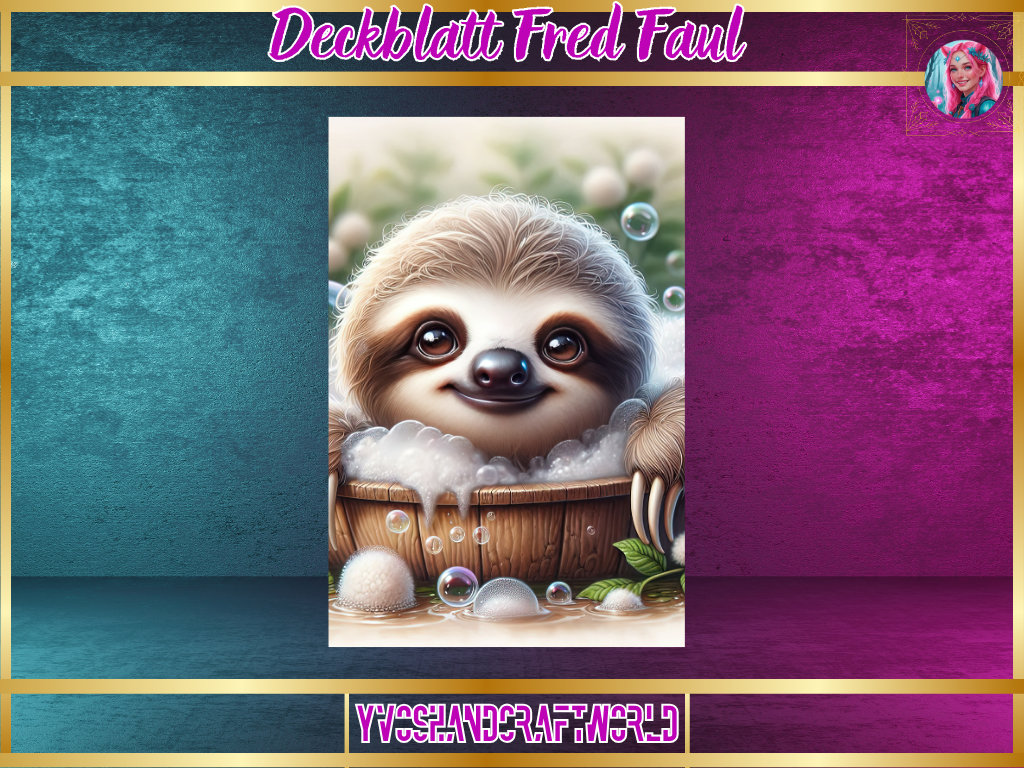 Deckblatt "Fred Faul" von Mein Shop, farbiges Cover mit humorvollem Design, geeignet für Notizbücher oder Heftumschläge