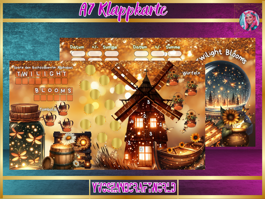 Twilight Blooms Klappkarte A7