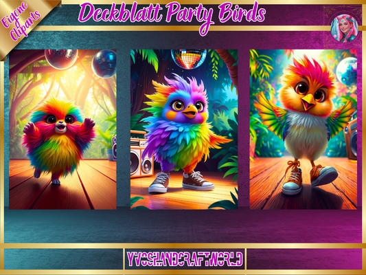 Deckblatt Party Birds - Yvoshandcraftworld