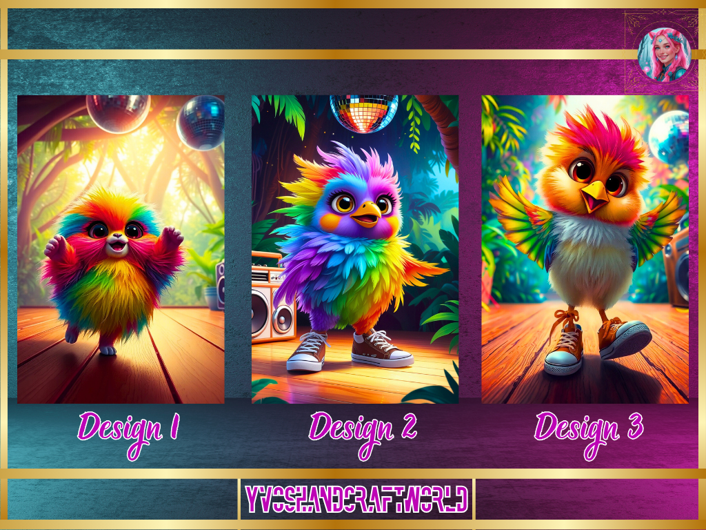 Deckblatt Party Birds - Yvoshandcraftworld