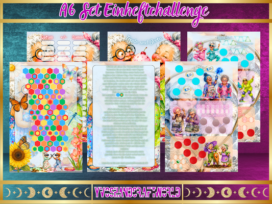 Trude und Berta Sparset zum Einheften von Mein Shop, inklusive Hefte und Aufbewahrungsheft in bunten Designs