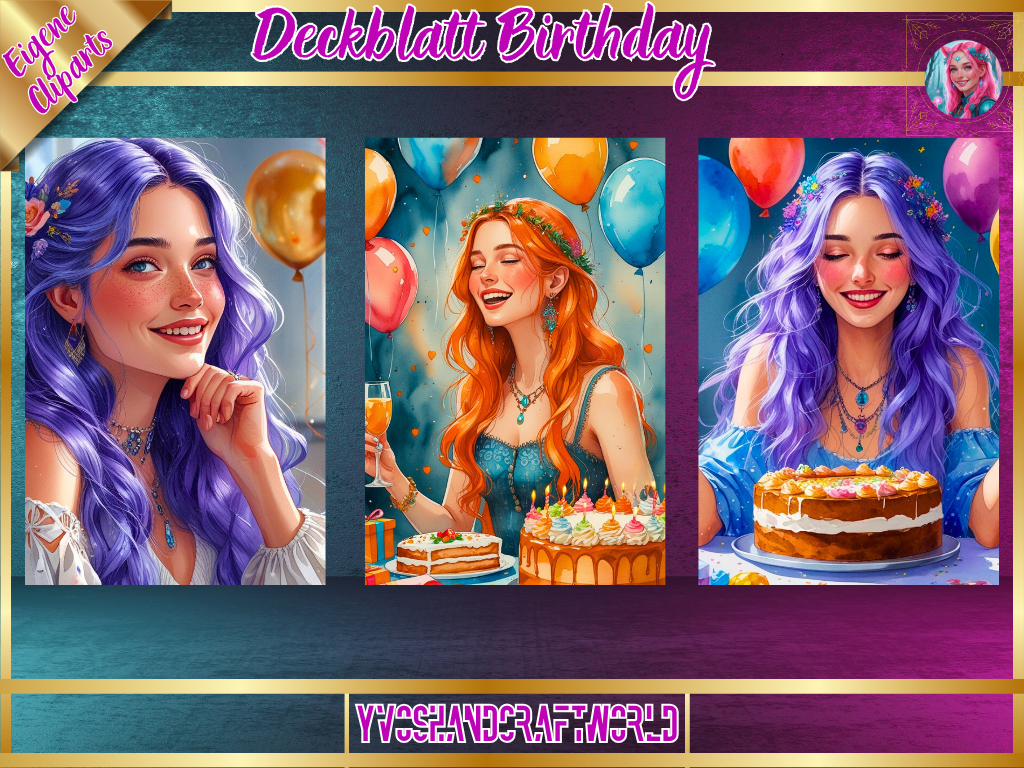 Deckblatt Birthday - Yvoshandcraftworld