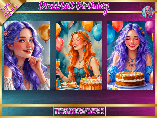 Deckblatt Birthday - Yvoshandcraftworld