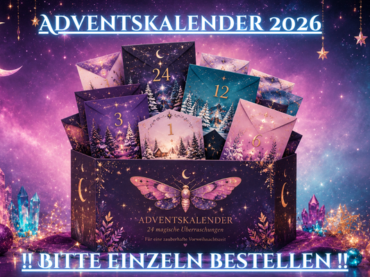 Adventskalender 2026 Größe A6 von Mein Shop, bunter Kalender mit Türchen für die Adventszeit, auf weißem Hintergrund sichtbar