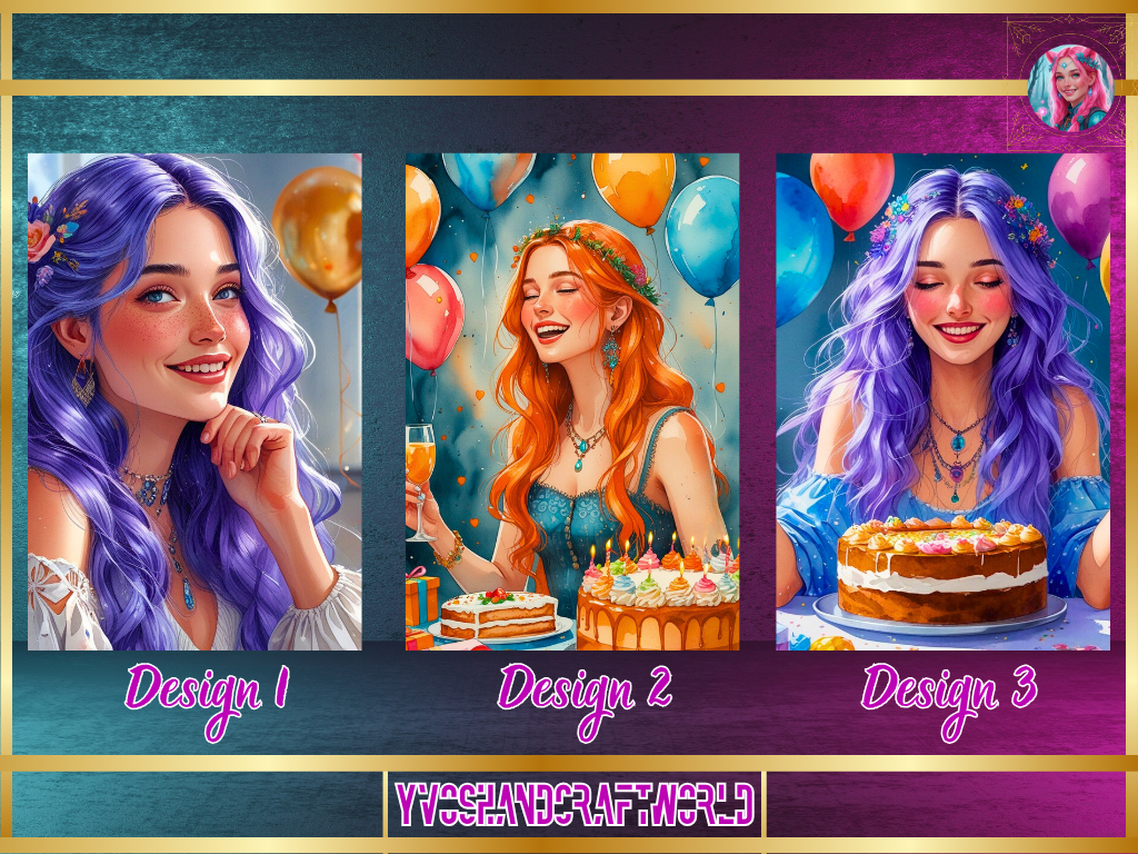 Deckblatt Birthday - Yvoshandcraftworld