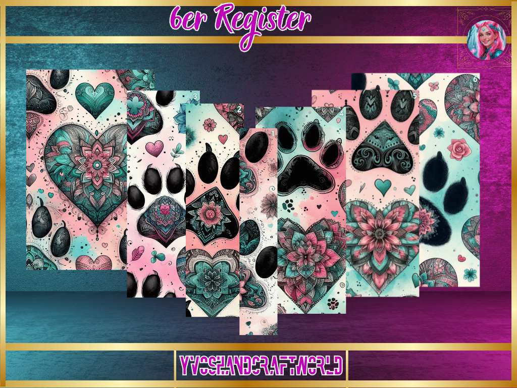 6er Register Paw and Love
