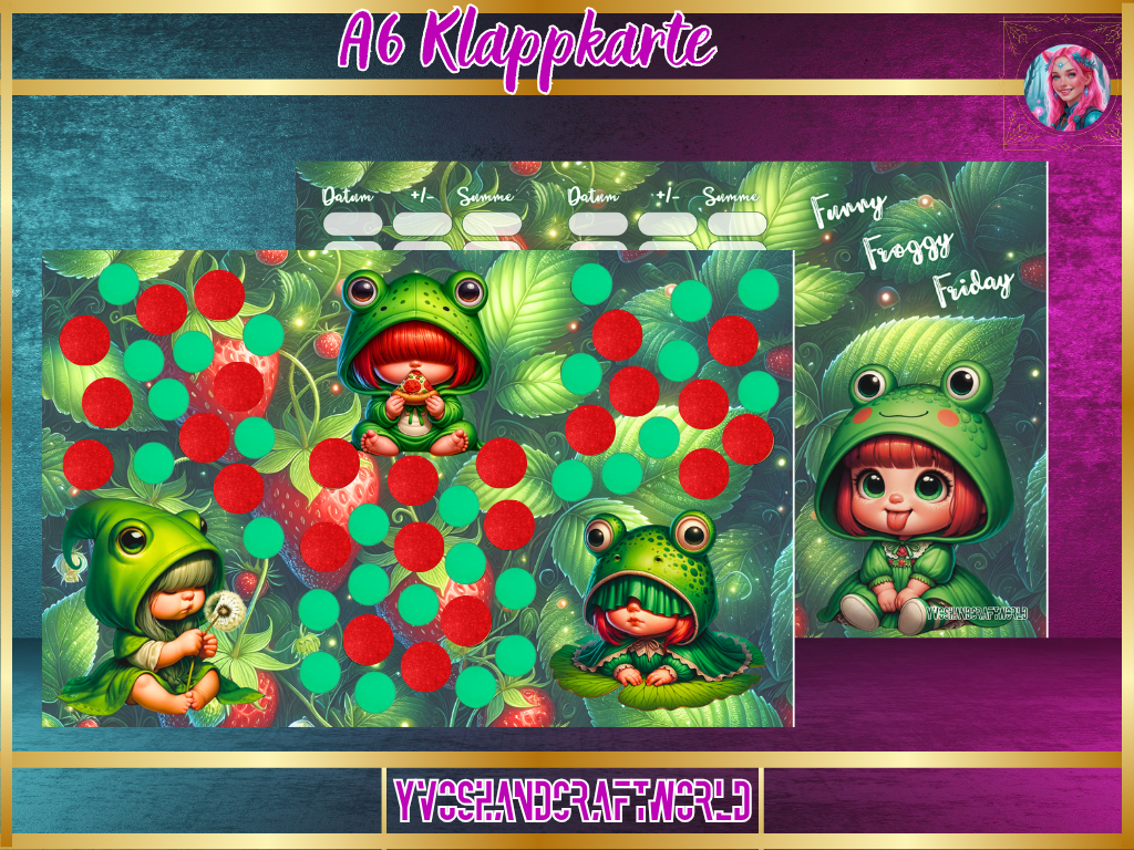 Funny Frogy Friday Klappkarte - Yvoshandcraftworld