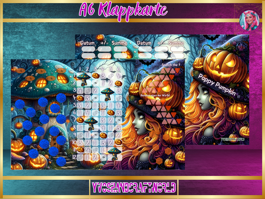 Poppy Pumpkin Klappkarte - Yvoshandcraftworld