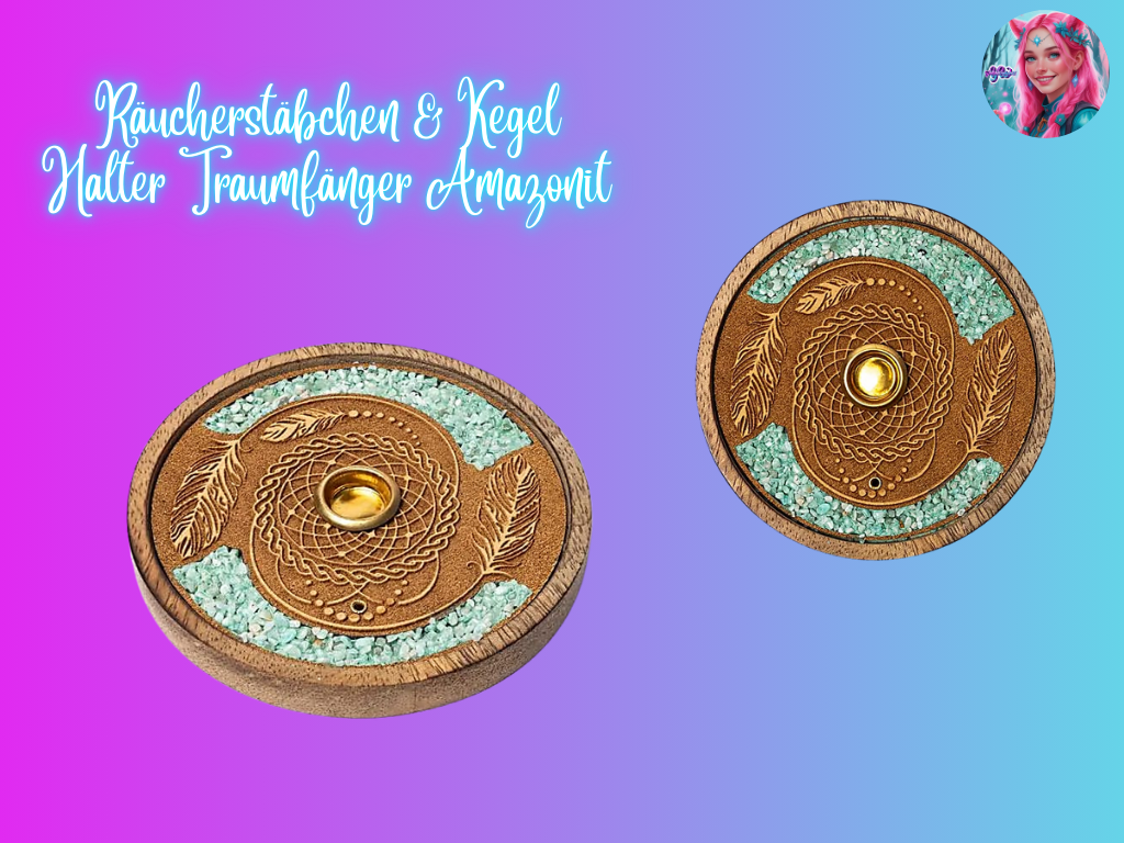 Räucherstäbchen & Kegel Halter Traumfänger Amazonit