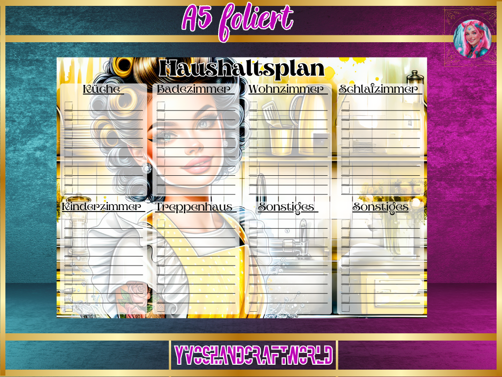 Haushaltsplan A5 foliert