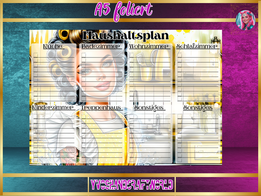 Haushaltsplan A5 foliert