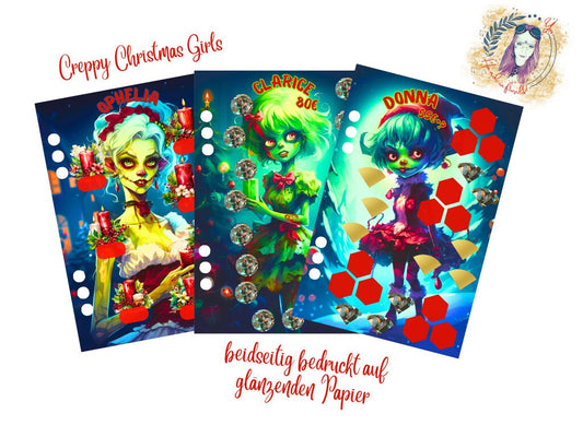 Creppy Christmas Girls/Sparchallenge/A6/Umschlagmethode