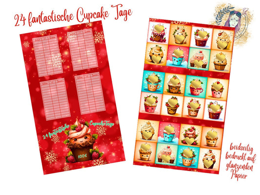 24 fantastische Cupcake Tage Klappkarte/Sparchallenge/A6/Umschlagmethode