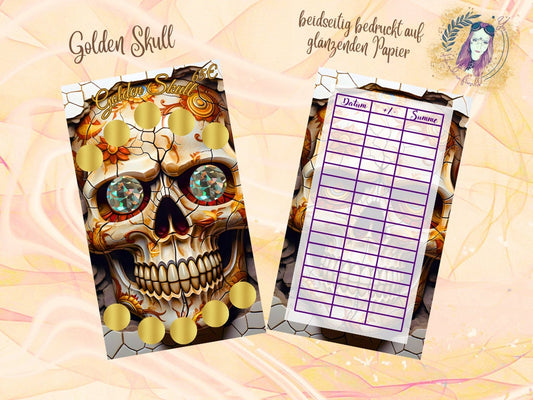 Golden Skull Rubbel Challenges/ Sparchallenge/A6/ Umschlagmethode