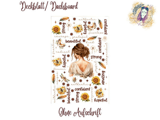 Deckblatt/ Trennblatt Strong Girl/ Umschlagmethode/ A6