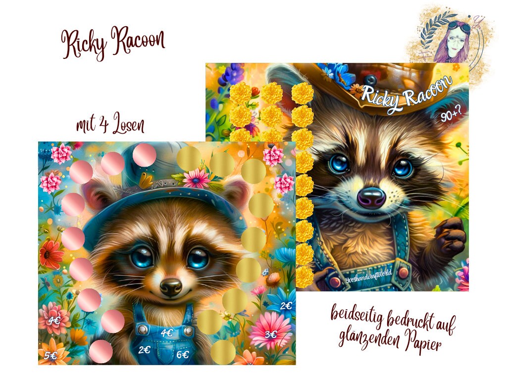 Ricky Racoon Klappkarte / Umschlagmethode / A6