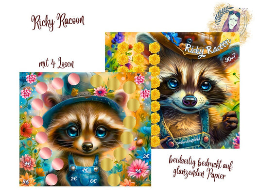 Ricky Racoon Klappkarte / Umschlagmethode / A6