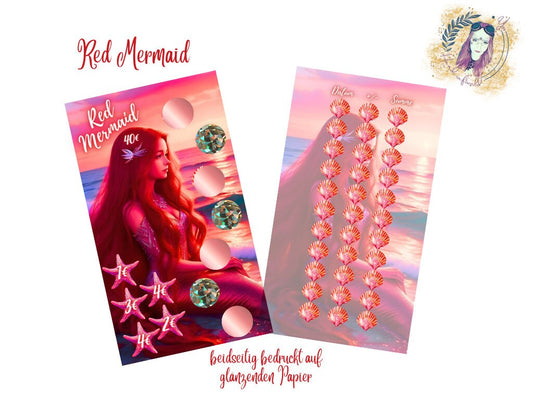 Red Mermaid Rubbel Challenge / A6 / Umschlagmethode