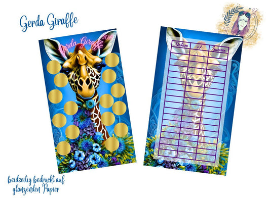 Gerda Giraffe Rubbel Challenge / A6 / Umschlagmethode