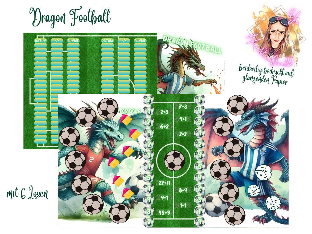 Dragon Football Klappkarte / Umschlagmethode / A6