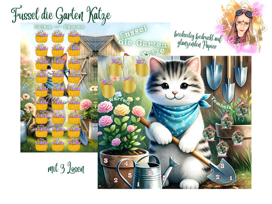 Fussel die Garten Katze Klappkarte / Umschlagmethode / A6