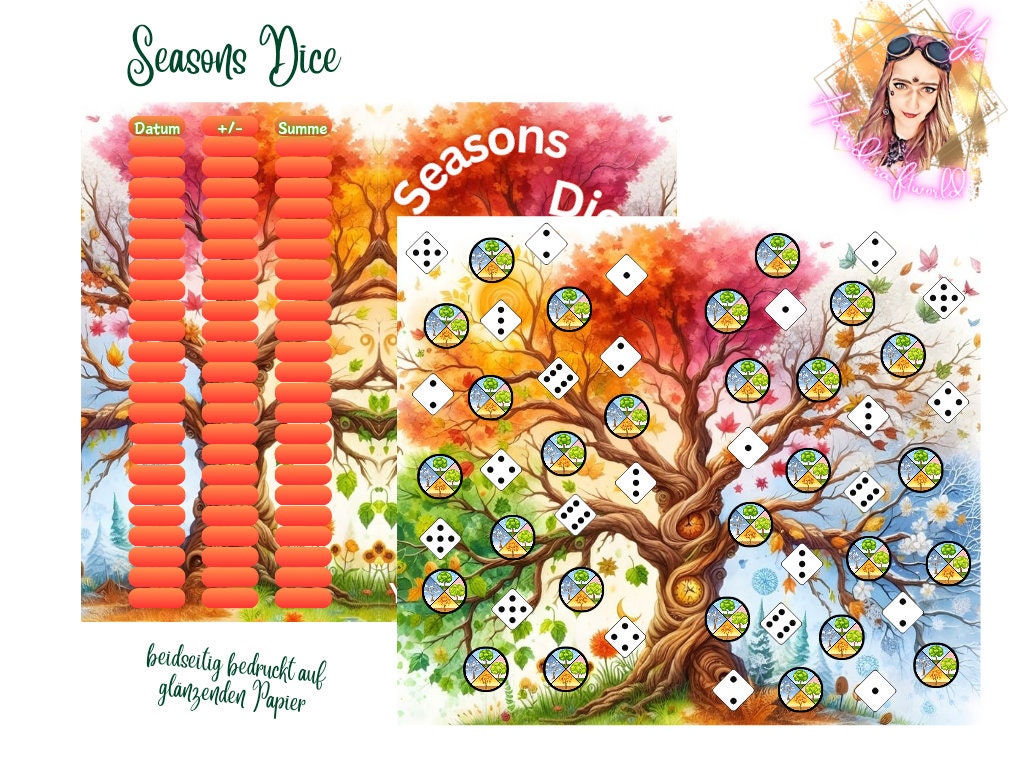 Seasons Dice Klappkarte / 52 Wochen Challenge Umschlagmethode / A6