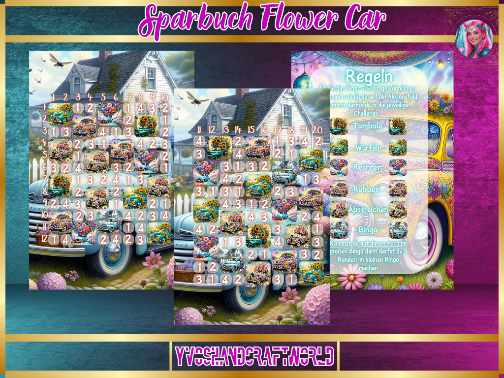 Sparbuch Flower Car