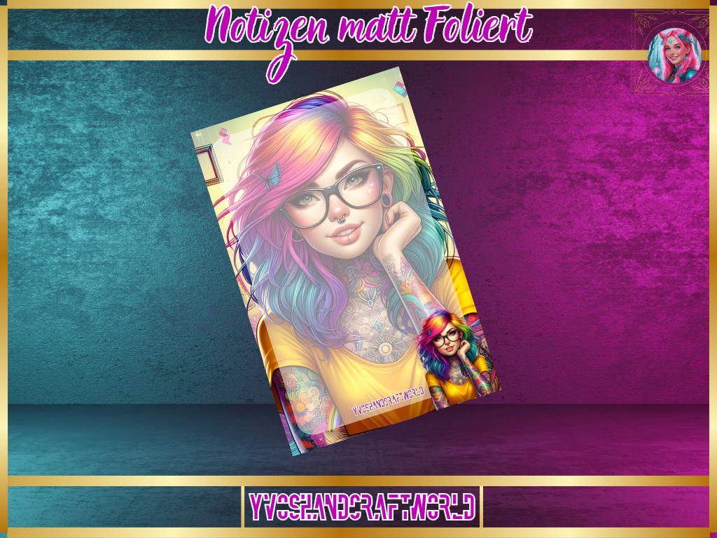 Notizen colourful Girl matt foliert