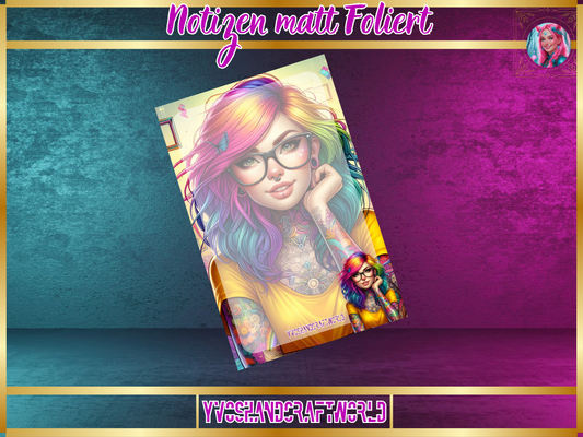 Notizen colourful Girl matt foliert