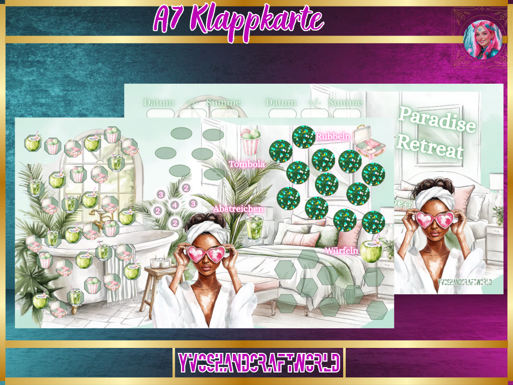 Paradise Retreat Klappkarte A7 - Yvoshandcraftworld