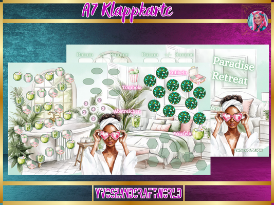 Paradise Retreat Klappkarte A7 - Yvoshandcraftworld