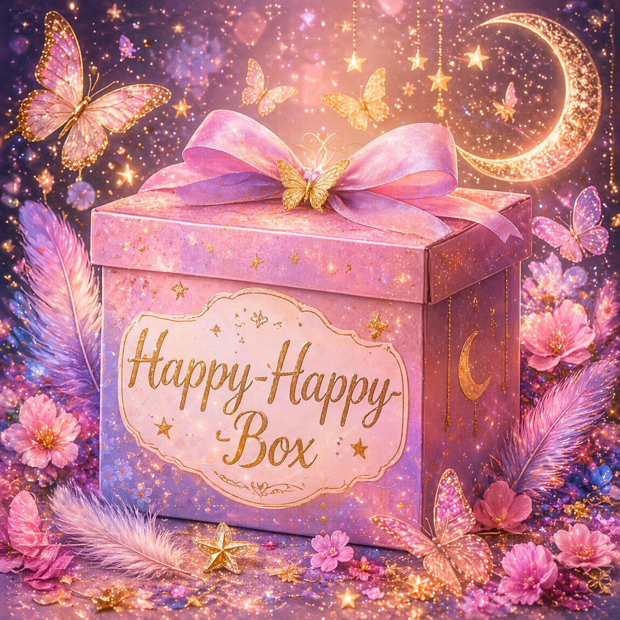 Bunte Happy Happy Box von Yvoshandcraftworld mit bunten Verpackungen und kreativen Dekorationen, ideal für Geschenke und Feiern