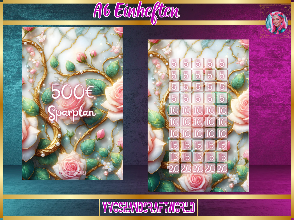 Sparplan 500€ A6 matt foliert zum Einheften