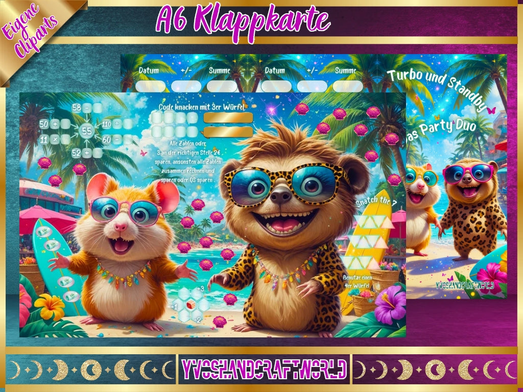 Turbo und Standby das Party Duo Klappkarte