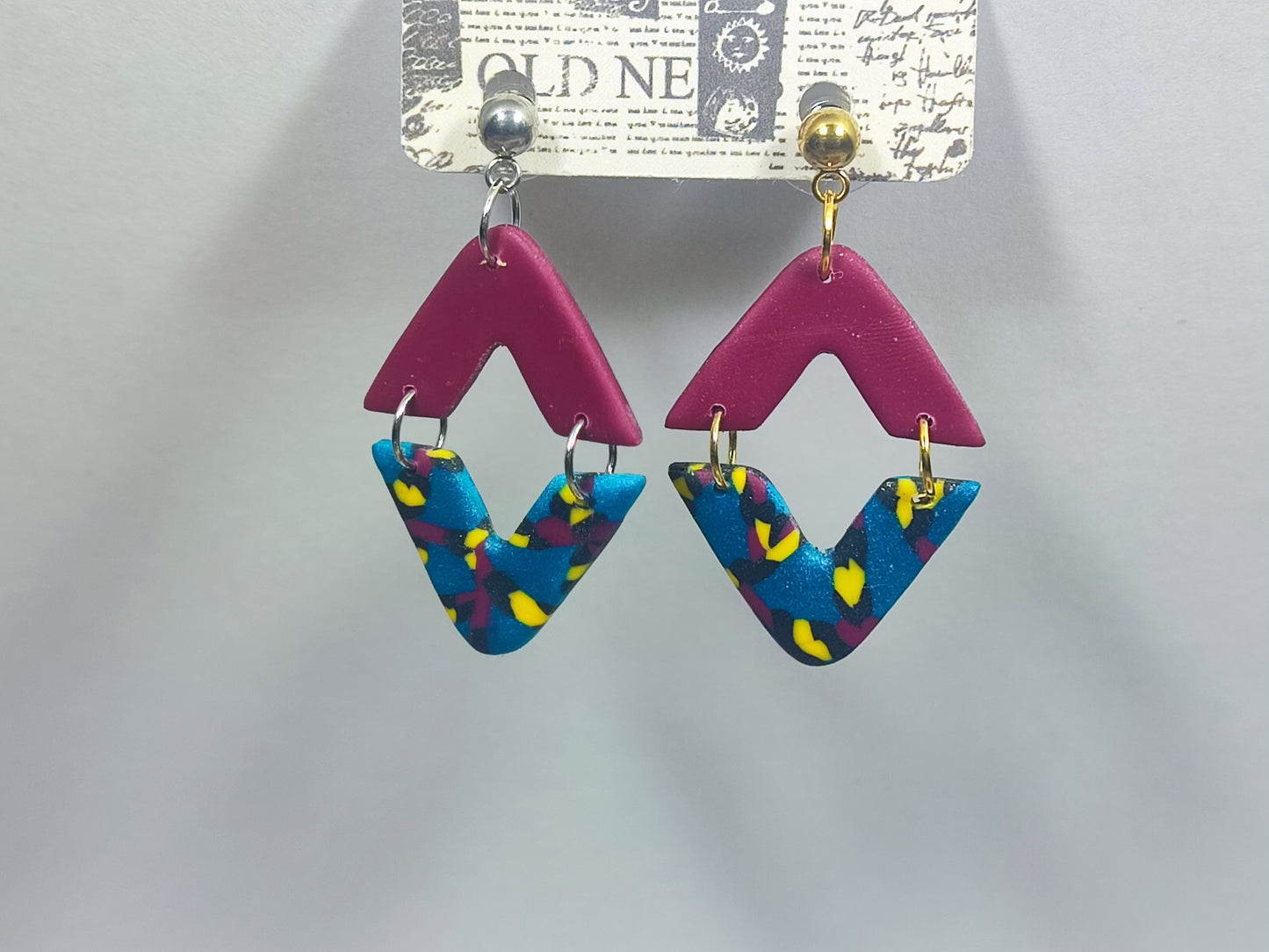 Retro Blue and Berry Ohrring