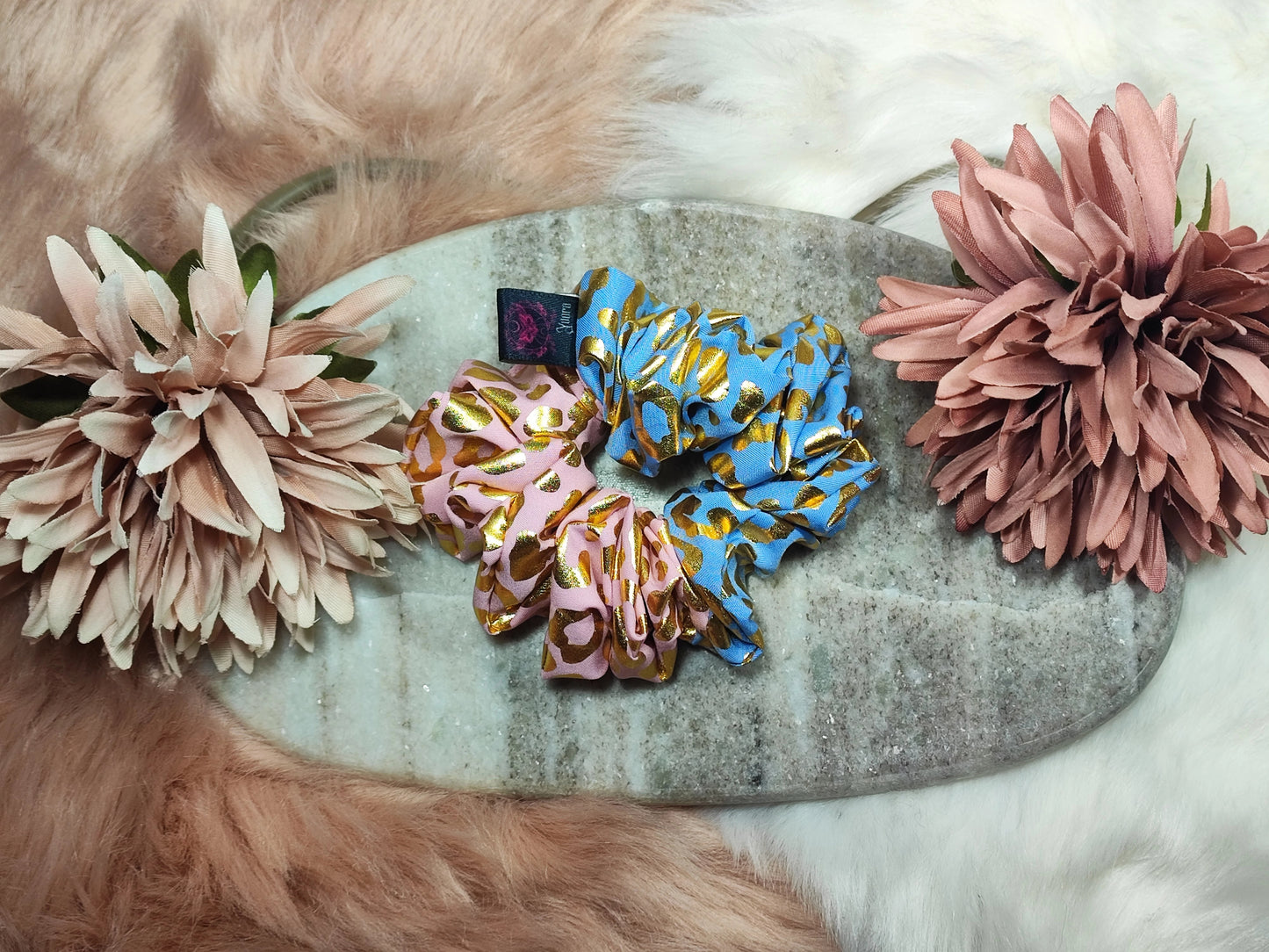 Rose and Ocean Gold - Scrunchie Medium