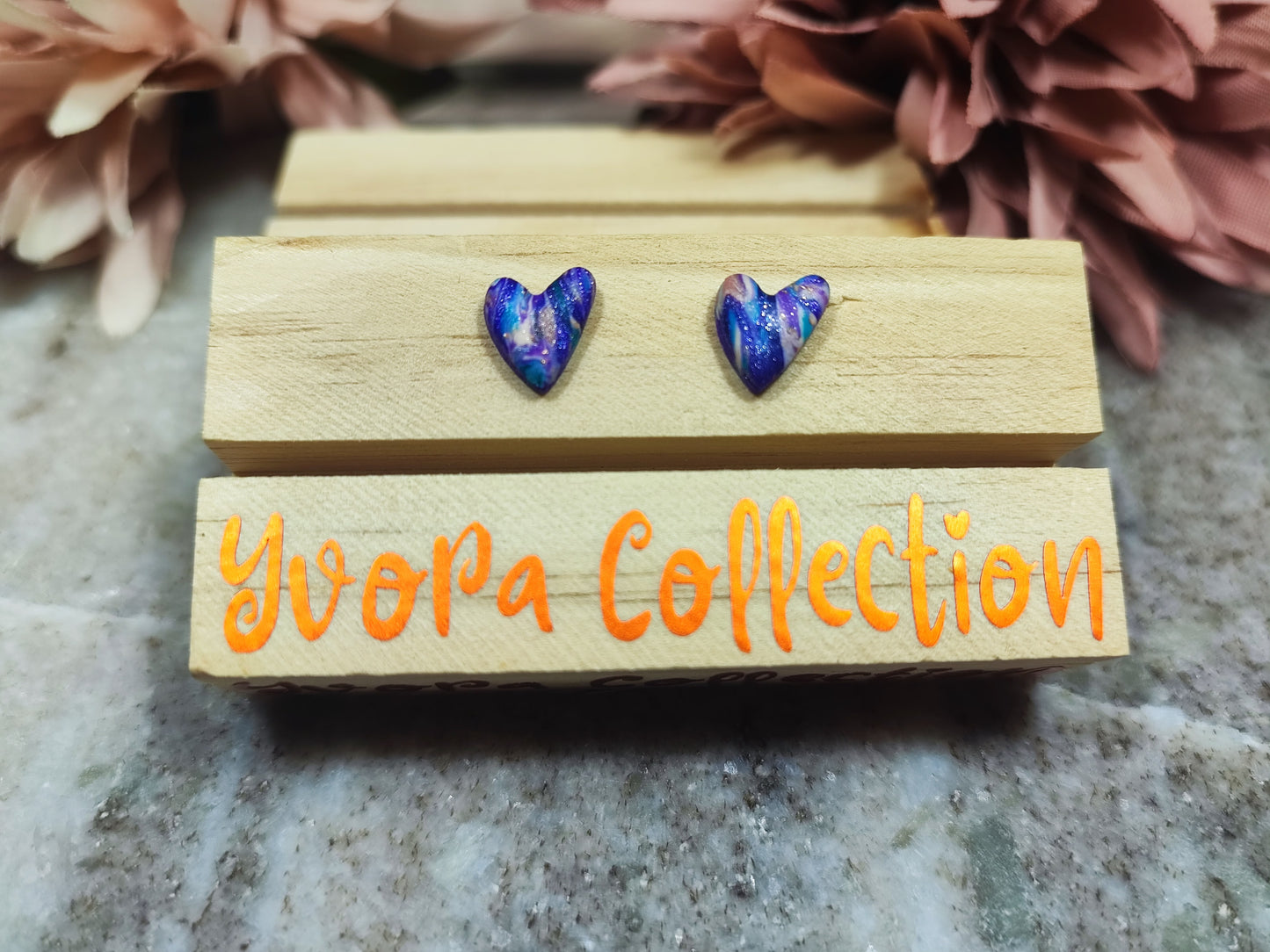 Mini Heart Purple Love Ohrstecker