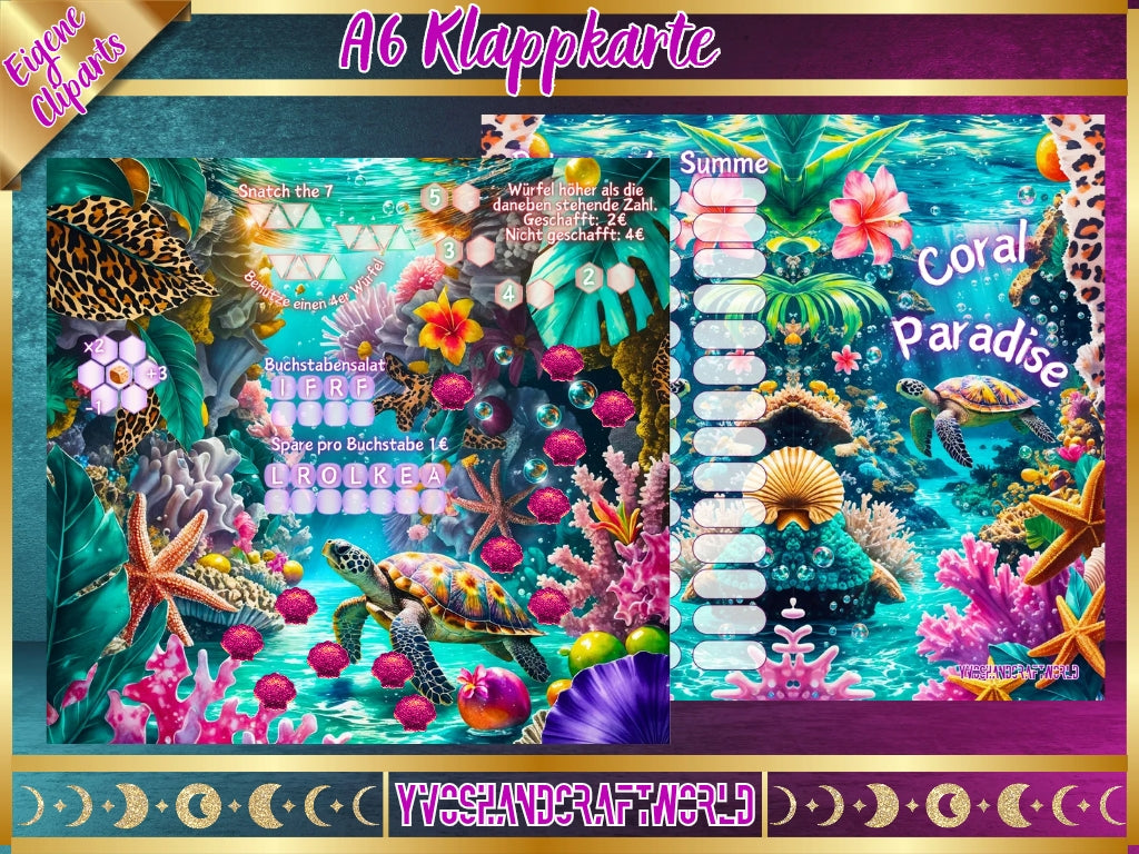 Coral Paradise Klappkarte