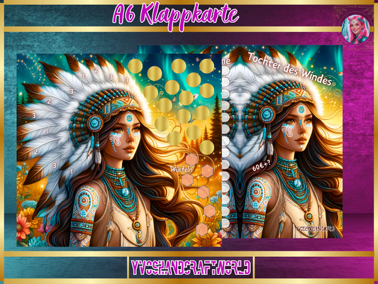 Tochter des Windes Klappkarte - Yvoshandcraftworld