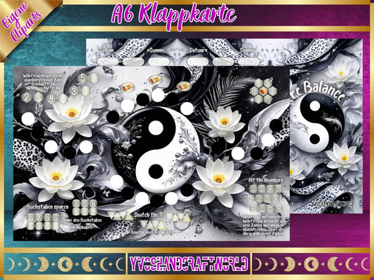 Innere Balance Klappkarte von Mein Shop mit beruhigendem Design und inspirierendem Text auf der Vorderseite