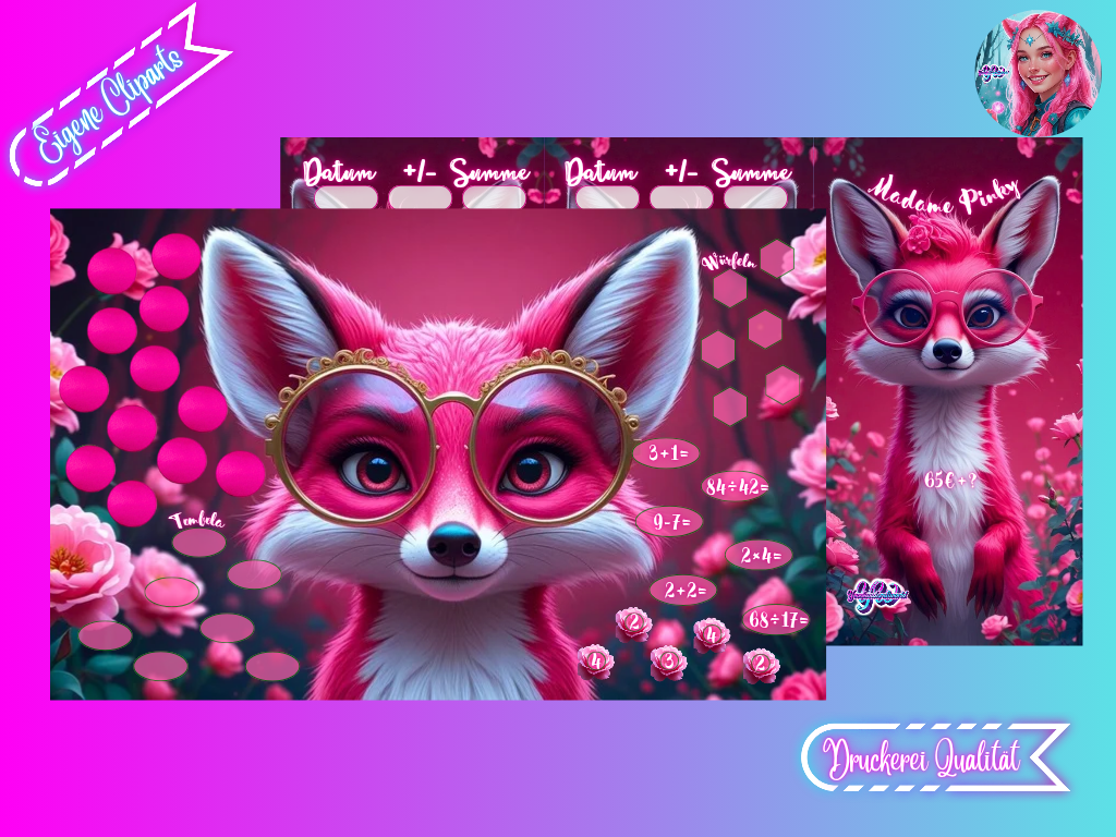 Madame Pinky Klappkarte