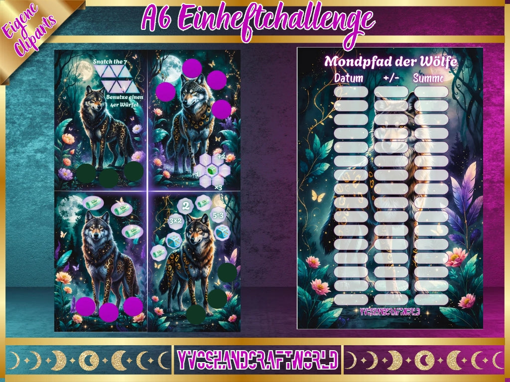 Mondpfad der Wölfe Challenge zum einheften