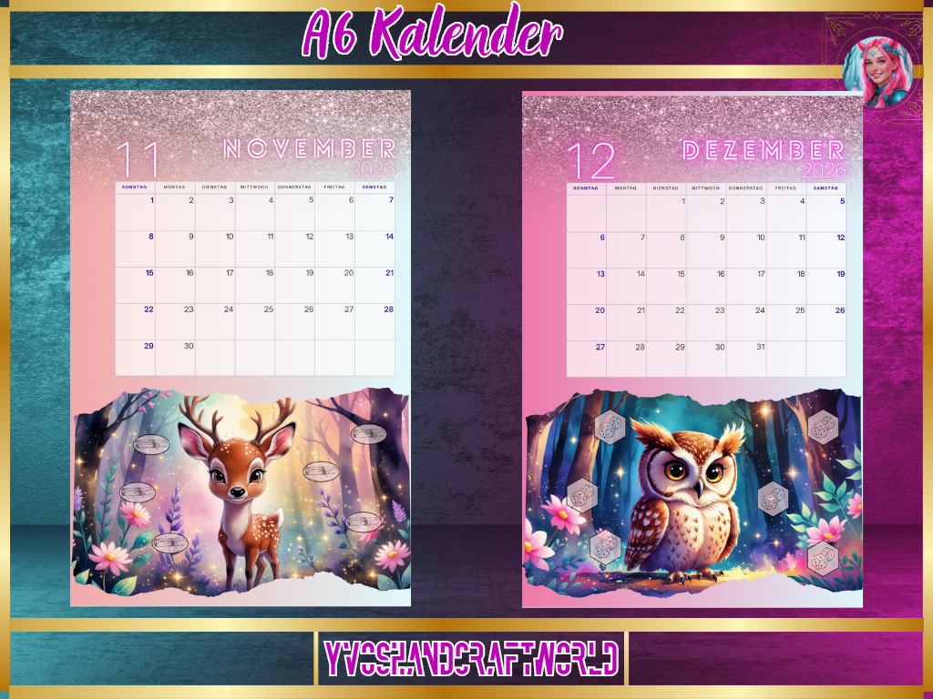 Kalender 2026 Forest Animals - Yvoshandcraftworld