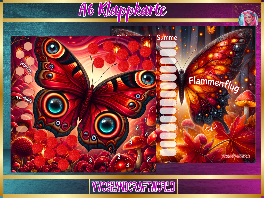 Flammenflug Klappkarte - Yvoshandcraftworld